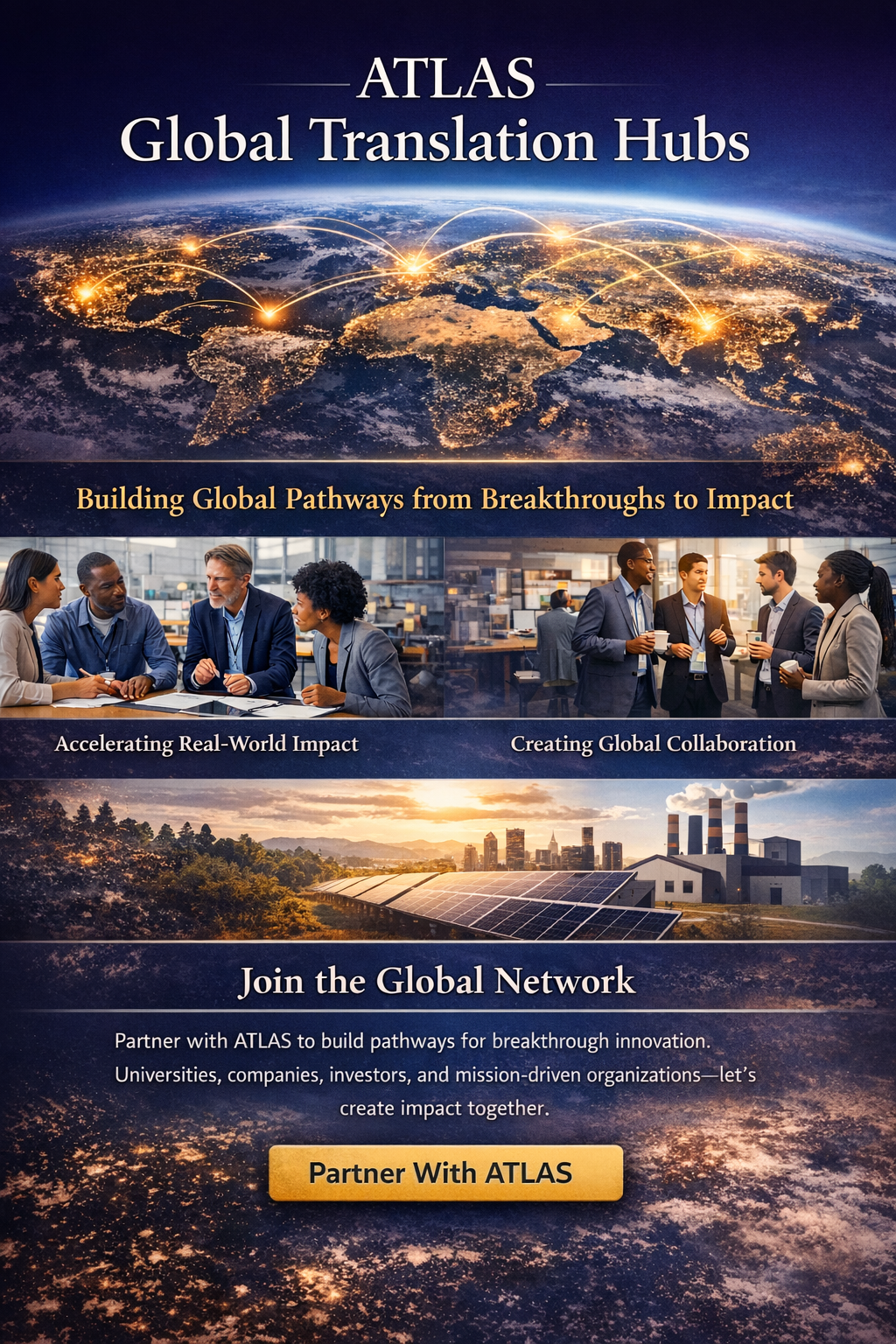 ATLAS Global Translation Hubs: Earth network, collaboration, deployment, and partner with ATLAS—building global pathways from breakthroughs to impact.
